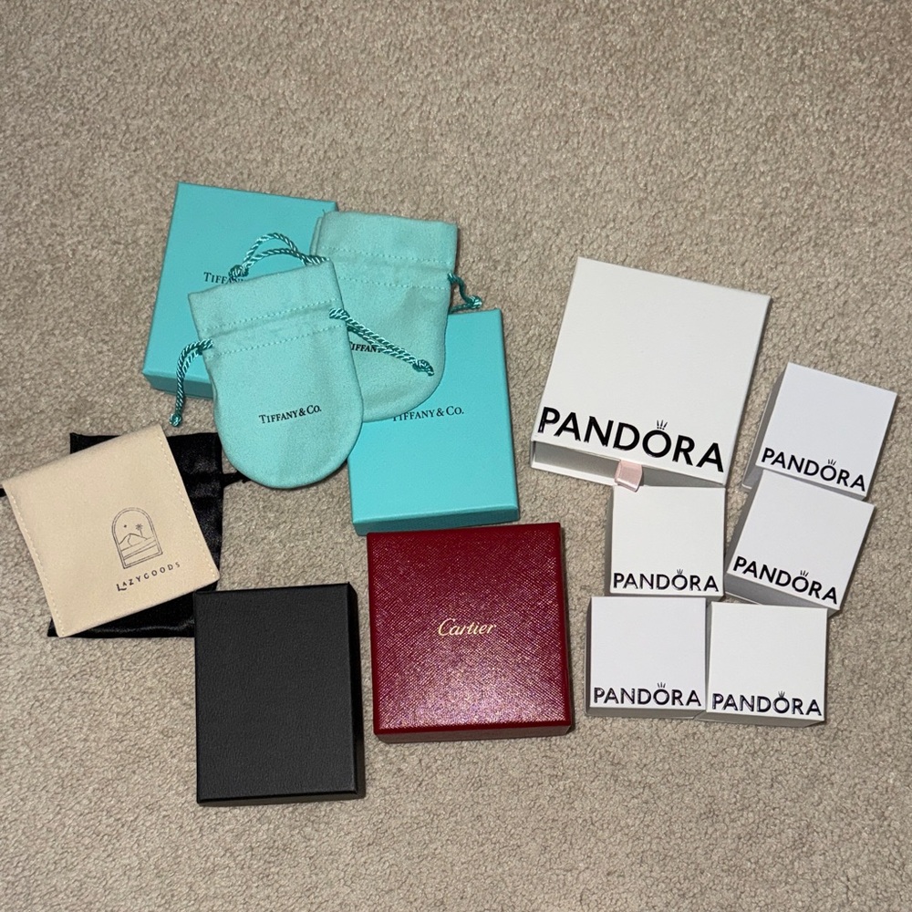 Tiffany & Co., Pandora, Cartier Jewelry Boxes and Pouches